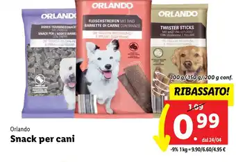 Lidl ORLANDO Snack per cani 100 g/150g/200 g conf. offerta