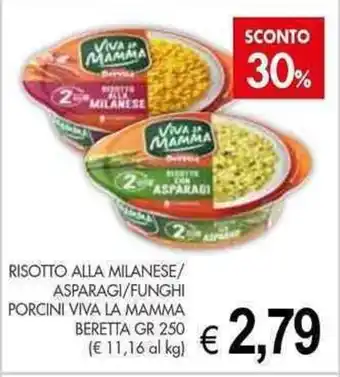 PrestoFresco RISOTTO ALLA MILANESE/ ASPARAGI/FUNGHI PORCINI VIVA LA MAMMA BERETTA GR 250 offerta