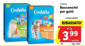 Lidl Coshida Bocconcini per gatti 1,2 kg scatola offerta