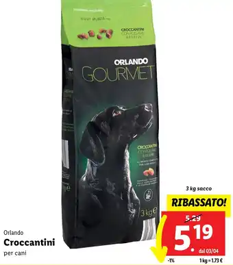 Lidl ORLANDO Croccantini per cani 3 kg sacco offerta