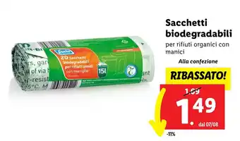 Lidl Sacchetti biodegradabili offerta