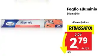 Lidl Foglio alluminio 30 cm x 30 m offerta