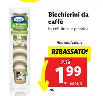 Lidl Bicchierini da caffè offerta