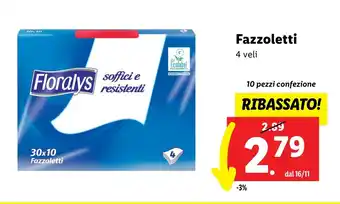 Lidl Fazzoletti 4 veli 10 pezzi confezione offerta