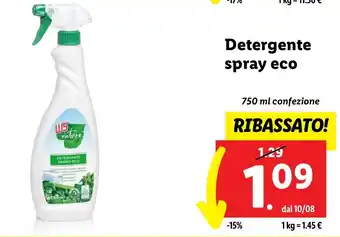 Lidl Detergente spray eco 750 ml confezione offerta