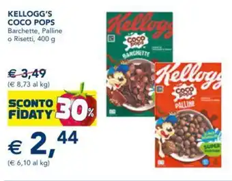 Esselunga KELLOGG'S COCO POPS Barchette, Palline o Risetti, 400 g offerta