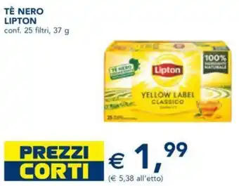 Esselunga TÈ NERO LIPTON conf. 25 filtri, 37 g offerta