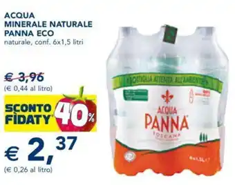 Esselunga ACQUA MINERALE NATURALE PANNA ECO naturale, conf. 6x1,5 litri offerta