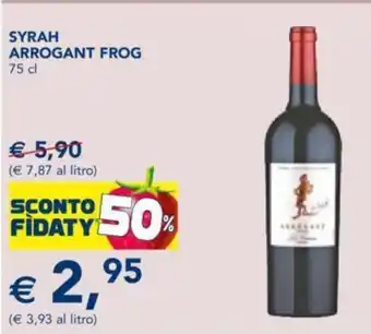 Esselunga SYRAH ARROGANT FROG 75 cl offerta