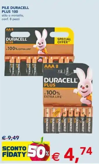 Esselunga PILE DURACELL PLUS 100 offerta