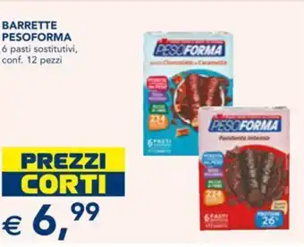 Esselunga BARRETTE PESOFORMA 6 pasti sostitutivi, conf. 12 pezzi offerta