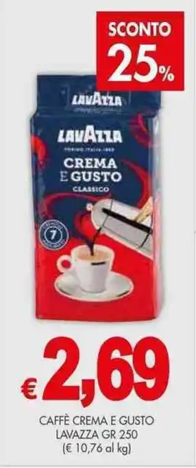 PrestoFresco CAFFÈ CREMA E GUSTO LAVAZZA GR 250 offerta