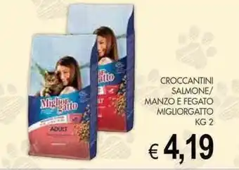 PrestoFresco CROCCANTINI SALMONE/ MANZO E FEGATO MIGLIORGATTO KG 2 offerta