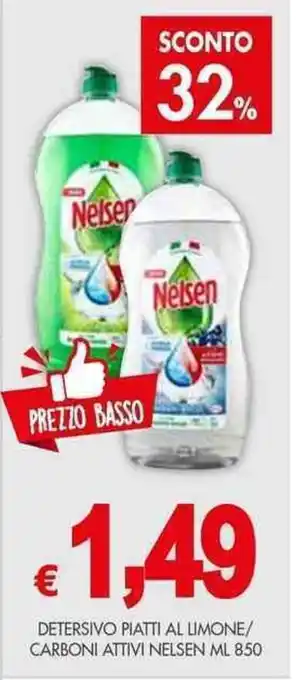 PrestoFresco DETERSIVO PIATTI AL LIMONE/ CARBONI ATTIVI NELSEN ML 850 offerta
