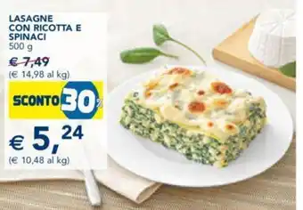 Esselunga LASAGNE CON RICOTTA E SPINACI 500 g offerta