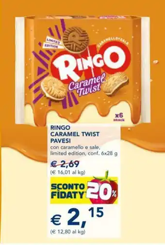 Esselunga RINGO CARAMEL TWIST PAVESI 6 x 28 g offerta