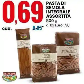 Eurospin PASTA DI SEMOLA INTEGRALE ASSORTITA 500 g offerta