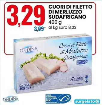Eurospin CUORI DI FILETTO DI MERLUZZO SUDAFRICANO 400 g offerta