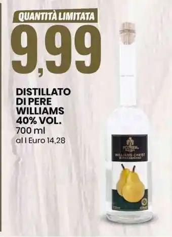 DISTILLATO DI PERE WILLIAMS 40% VOL. 700 ml