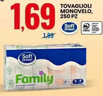 Eurospin TOVAGLIOLI MONOVELO, 250 PZ offerta