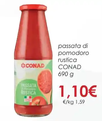 Conad passata di pomodoro rustica CONAD 690 g offerta