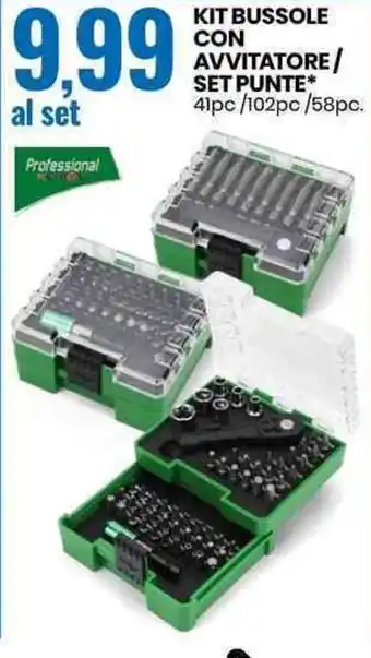 Eurospin KIT BUSSOLE CON AVVITATORE/ SET PUNTE offerta
