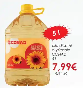 Conad olio di semi di girasole CONAD 5 l offerta