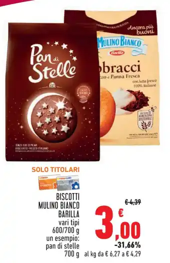 Conad Superstore BISCOTTI MULINO BIANCO BARILLA vari tipi 600/700 g un esempio: pan di stelle 700 g offerta