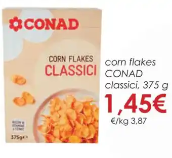 Conad corn flakes CONAD classici, 375 g offerta