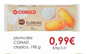 Conad plumcake CONAD classico, 190 g offerta