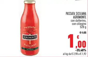 Conad Superstore PASSATA SICILIANA AGROMONTE con datterino, con ciliegino 520 g offerta