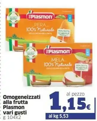 Sigma Plasmon Omogeneizzati Alla Frutta offerta
