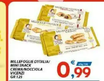 Vivo Supermercati Matilde Vicenzi - Millefoglie D'Italia Mini Snack Alla Nocciola 125 G(ml) offerta