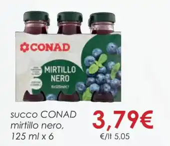 Conad succo CONAD mirtillo nero, 125 ml x 6 offerta