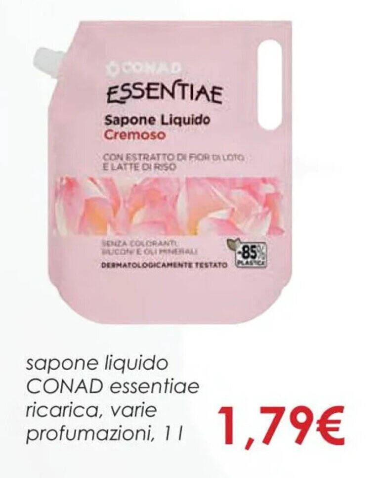 Sapone Liquido Conad Essentiae Ricarica Varie Profumazioni L Offerta Di Conad