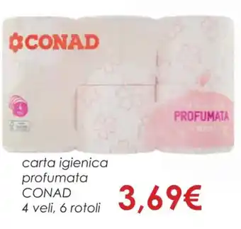 Conad carta igienica profumata CONAD 4 veli, 6 rotoli offerta