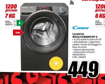 MediaWorld CANDY Lavatrice RO41276DWMCRT-S offerta