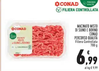 Conad Superstore MACINATO MISTO DI SUINO E BOVINO CONAD PERCORSO QUALITÀ Filiera Controllata 700 g offerta