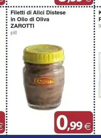 Docks Cash&Carry Zarotti Filetti Di Alici All'Olio Di Oliva Distesi offerta