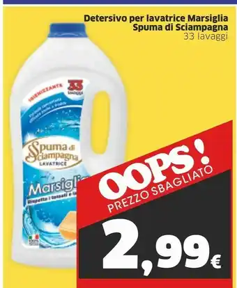 Sigma Spuma di Sciampagna Detersivo Per Lavatrice 33 Lavaggi offerta