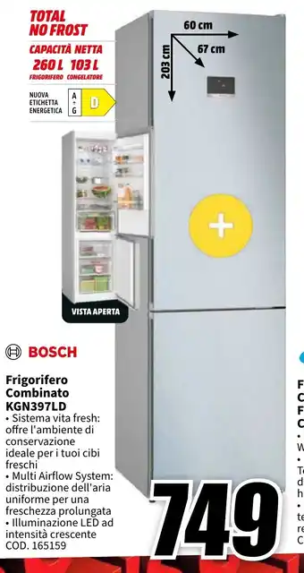 MediaWorld BOSCH Frigorifero Combinato KGN397LD offerta