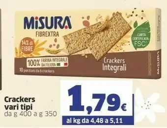Sigma Misura Crackers Fibrextra Vari Tipi offerta