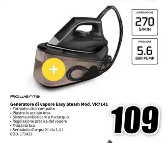 MediaWorld Rowenta Generatore di vapore Easy Steam Mod. VR7141 offerta