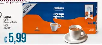 Ipercoop LAVAZZA Caffè Crema e Gusto Forte 250 g x4 offerta