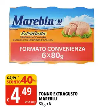 Tigros TONNO EXTRAGUSTO MAREBLU 80 g x 6 offerta