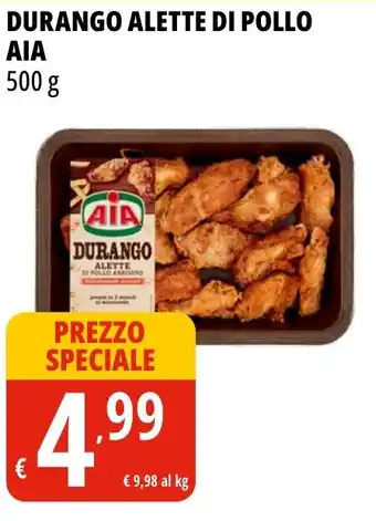 Tigros DURANGO ALETTE DI POLLO AIA 500 g offerta
