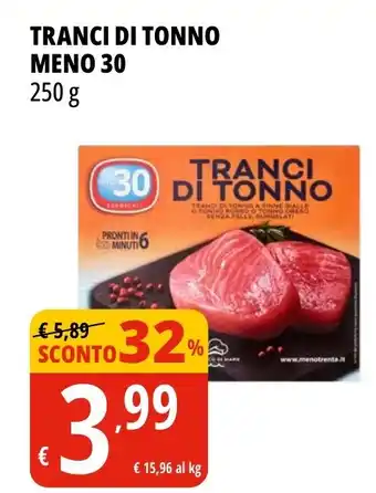 Tigros TRANCI DI TONNO MENO 30 250 g offerta