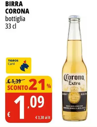 Tigros BIRRA CORONA bottiglia 33 cl offerta