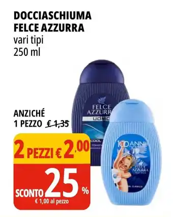Tigros DOCCIASCHIUMA FELCE AZZURRA vari tipi 250 ml offerta