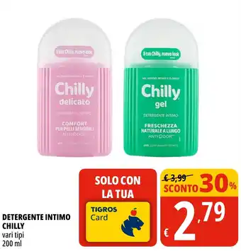 Tigros DETERGENTE INTIMO CHILLY vari tipi 200 ml offerta